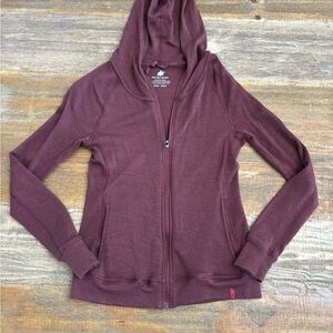 Woolly Womens zip up  Burgundy Hoodie size Small